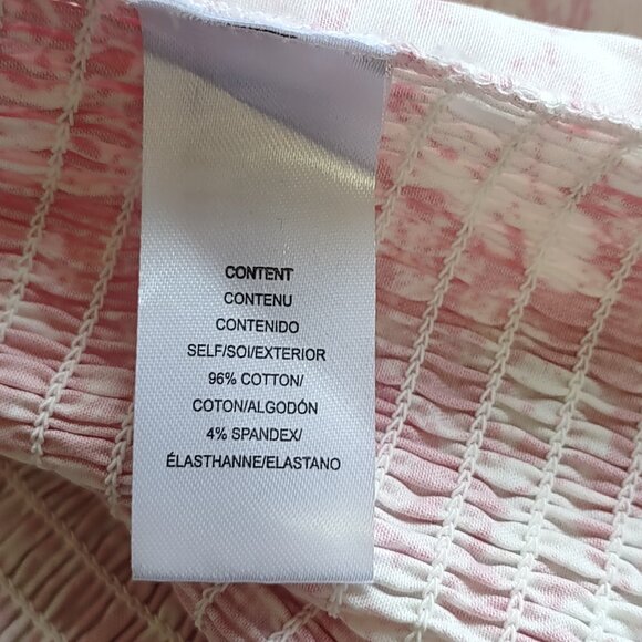 WAYF Justina Smocked Bustier Top Floral Toile Ruffle Dainty Feminine  Medium - Picture 9 of 10